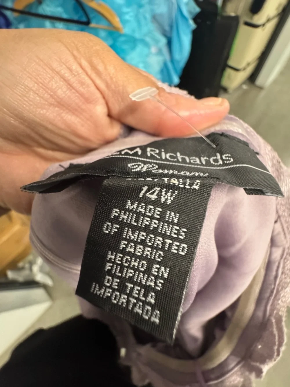 R&M Richards Off-Shoulder Lace A-Line Dress in Dusty Lavender - Picture 5 of 6